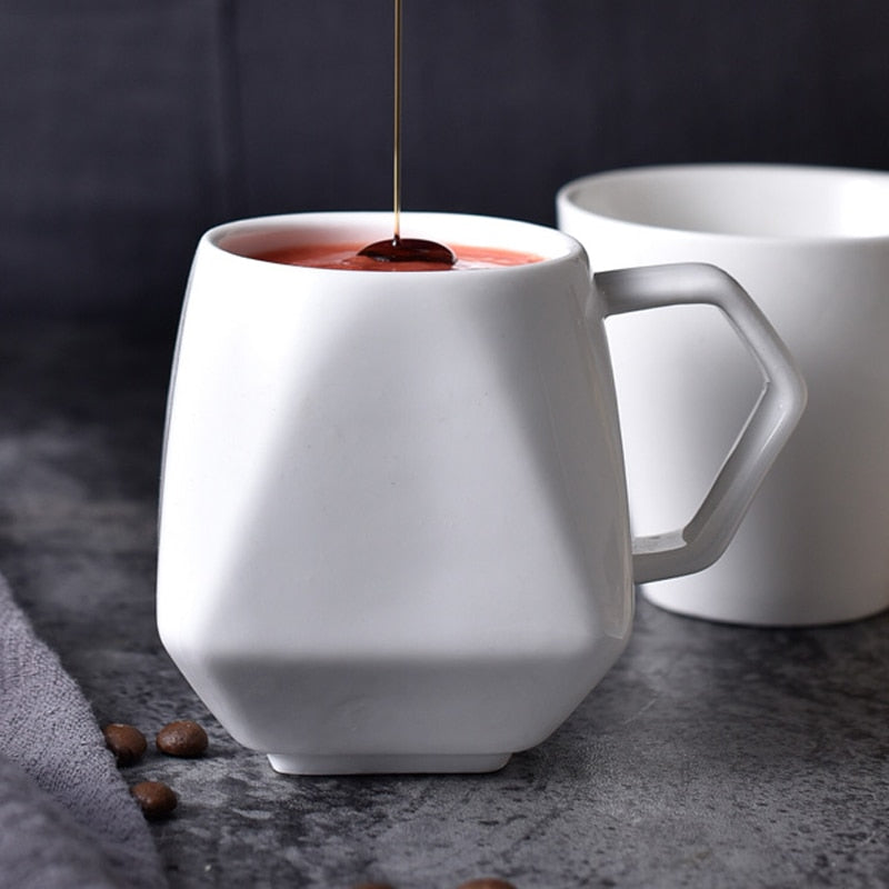 Creative Coffee Mug Pure White Ceramic Mug