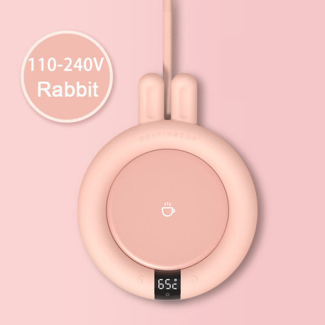 New Creative Coffee Tea Mug Warmer Pad Electric Heating Cup Pad for Home Office 3 Temperatures Adjustable LED Display Gift Idea