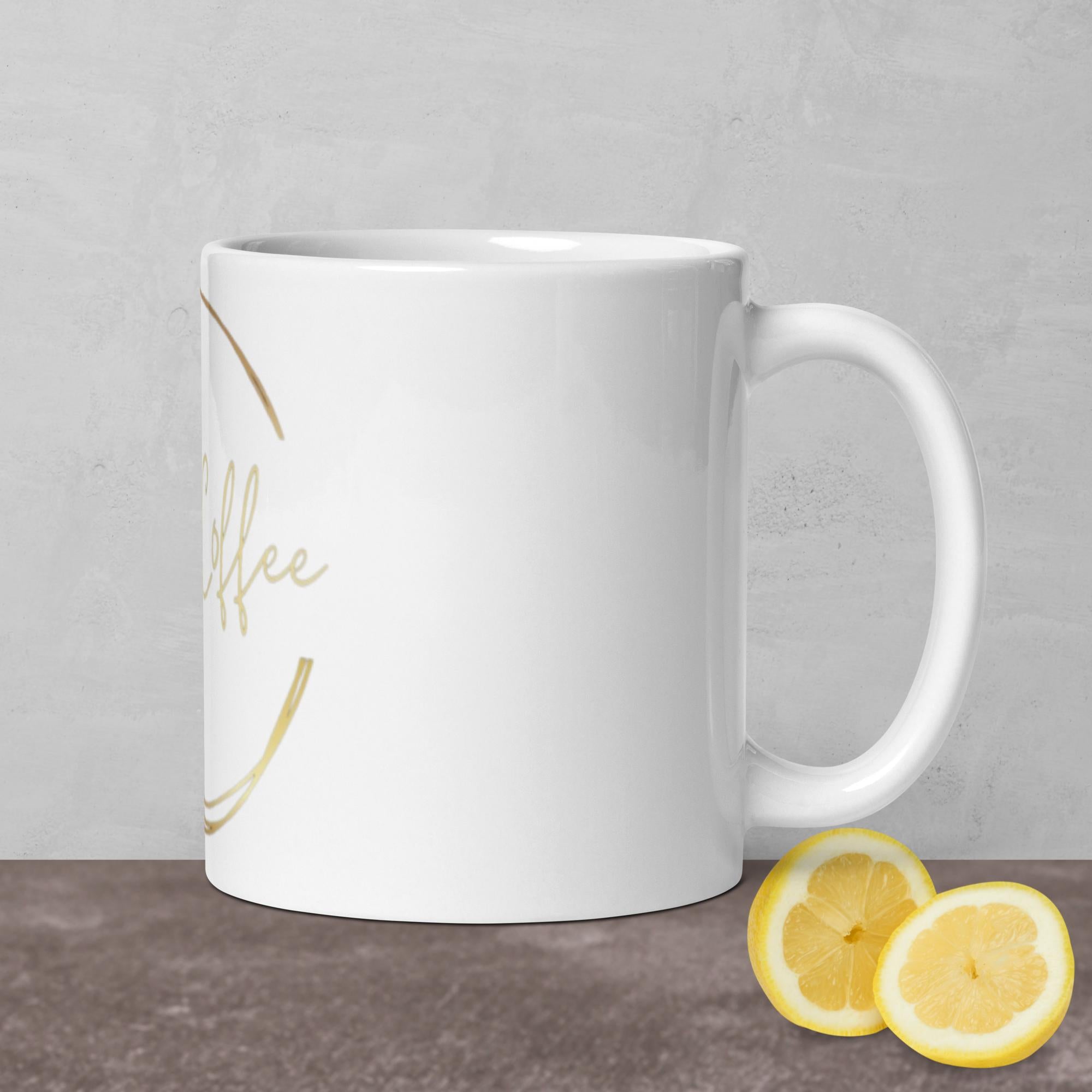 White glossy mug