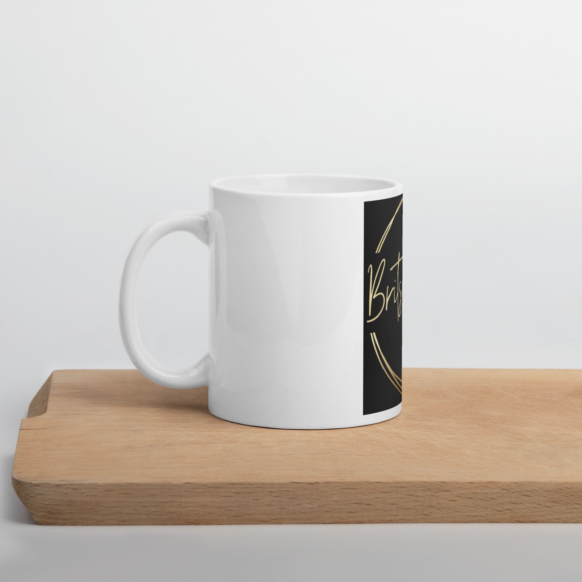 White glossy mug