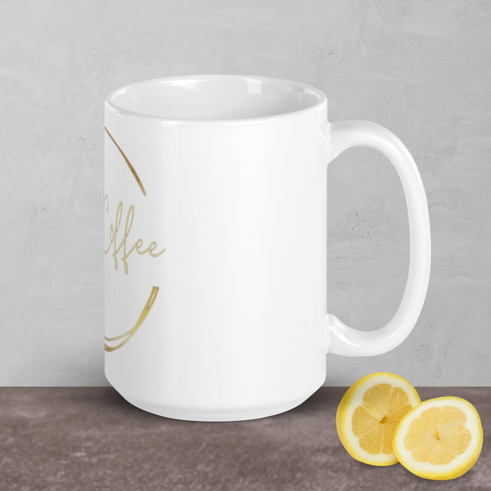 White glossy mug