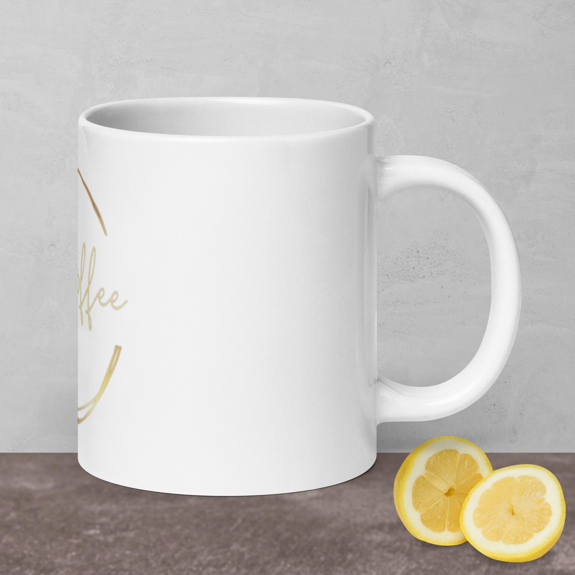 White glossy mug